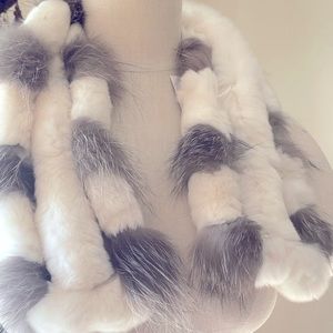Real rabbit fur collar short scarf
